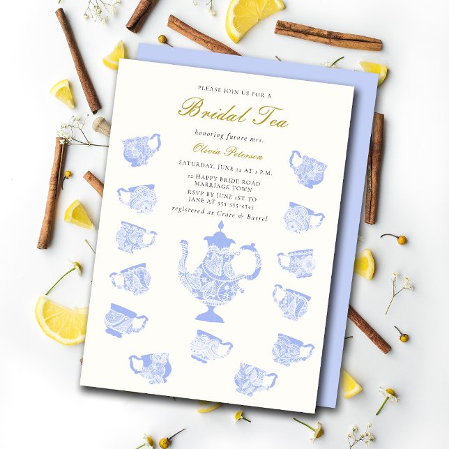 Invitación Bridal Tea Chinoiserie Lace Lavender Lilac Shower (Subido por el creador)