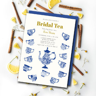 Invitación Bridal Tea Chinoiserie Lace Moderno Ducha de la Ma