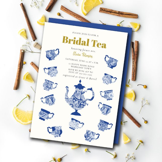 Invitación Bridal Tea Chinoiserie Lace Moderno Ducha de la Ma (Subido por el creador)