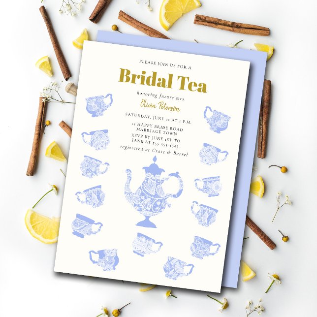 Invitación Bridal Tea Chinoiserie Lace Moderno Lilac Ducha (Subido por el creador)