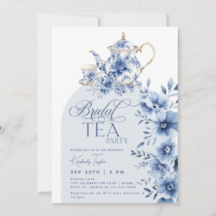 Invitación Bridal Tea Fiesta Blue Chinoiserie Bridal Shower