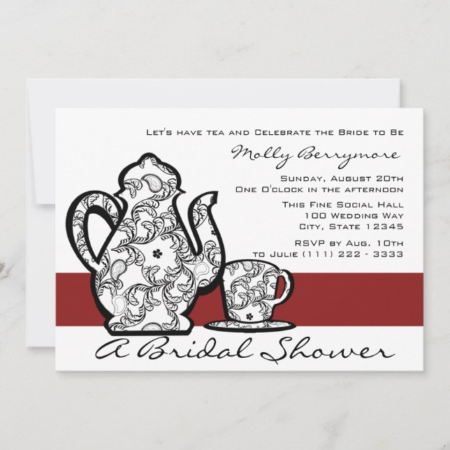 Invitación Bridal Tea Shower (Anverso)
