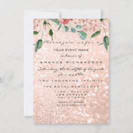 Invitación Bridal Vress Spark Rosa VIP Rubor Rosa Florals