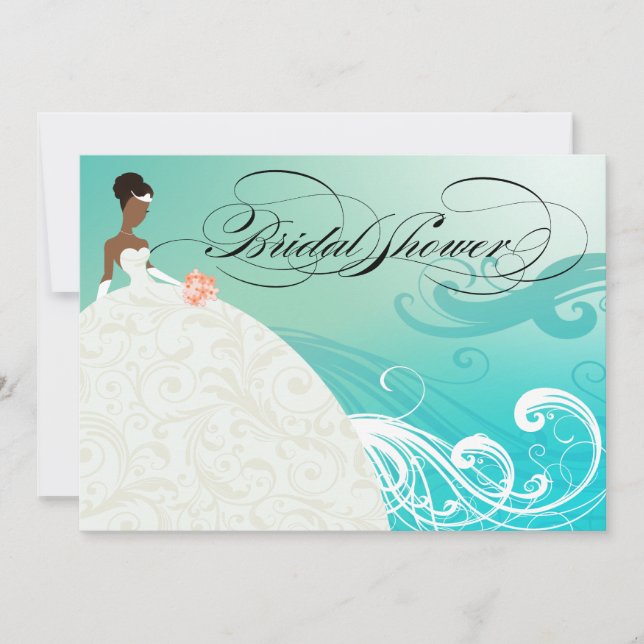 Invitación BRIDE AFRICANO ~ Ducha nupcial (Anverso)