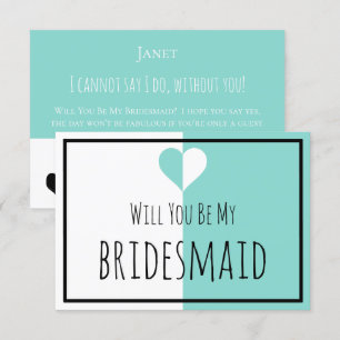 Invitación BRIDE & Be My Bridesmaid Suite Boda You & Me