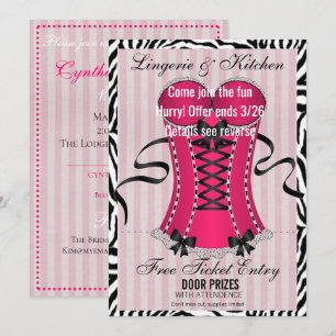 Invitación BRIDE & Bridesmaids Lingerie Pink Shower Fiesta