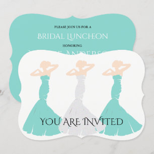 Invitación BRIDE CO Azul Verde azulado Be My Bridesmaid Showe