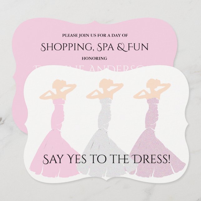 Invitación BRIDE & CO Be My Bridesmaid Shopping Bridal Party (Anverso / Reverso)