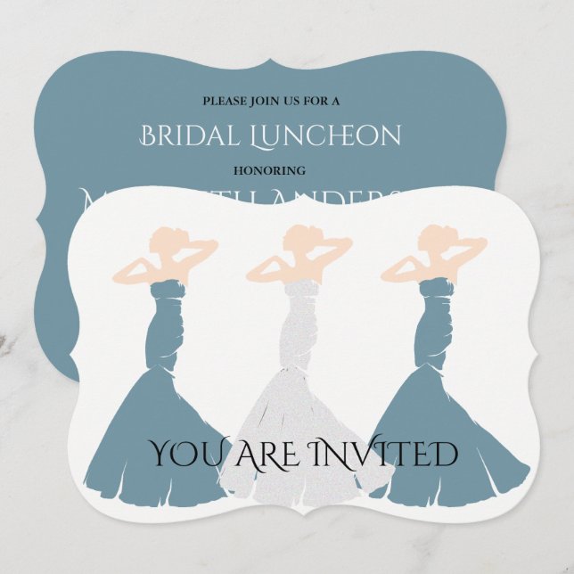 Invitación BRIDE CO Cornflower Blue Be my Bridesmaid Fiesta (Anverso / Reverso)