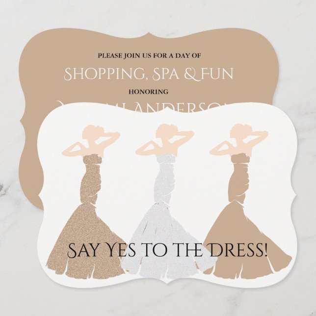 Invitación BRIDE & CO Gold Be My Bridesmaid Shower Fiesta (Anverso / Reverso)