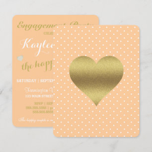 Invitación BRIDE & CO Peach Y Fiesta blanco Polka Dots Fiesta