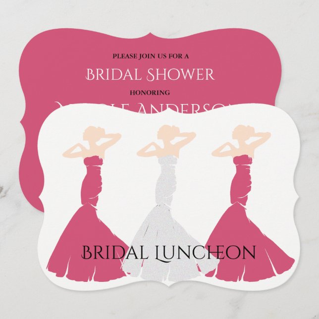 Invitación BRIDE CO Rosa Ducha nupcial ser mi Fiesta de dama  (Anverso / Reverso)