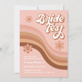 Invitación Bride Fest Groovy Retro Daisy Bridal Shower