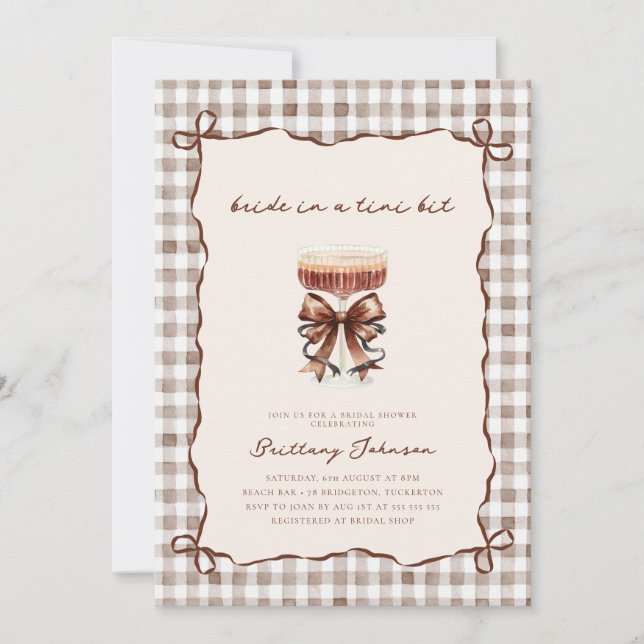 Invitación Bride in a Tini Bit Rustic Bridal Shower (Anverso)