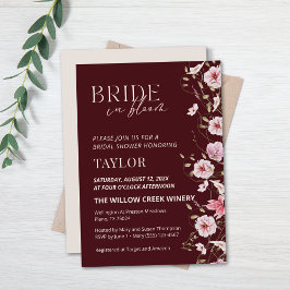 Invitación Bride in Bloom Burgundy Floral Bridal Shower