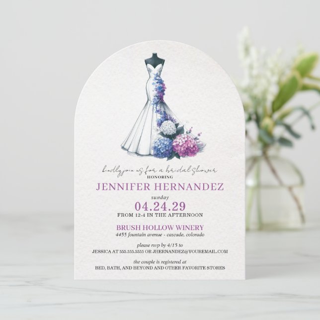 Invitación Bride in Bloom Hydrangea Bridal Shower (Anverso de pie)