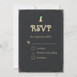 Invitación Bride of Frankenstein RSVP Card | Gothic Halloween
