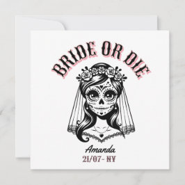 Invitación bride or die bachelorette gothic