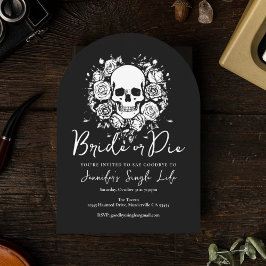 Invitación Bride or Die Floral Skull Bachelorette Party