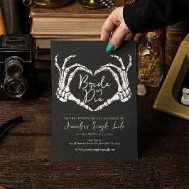 Invitación Bride or Die Skeleton Heart Bachelorette Party