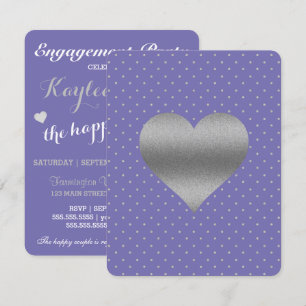 Invitación BRIDE Purple Plum Plata Polka Dot Shower Fiesta