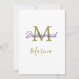 Invitación Bride tribe monogram bridal shower simple golden p