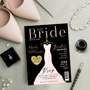 Invitación Bride Wedding Dress Bridal Shower Magazine Cover I