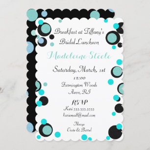 Invitación BRIDE y CO Verde azulado Blue Polka Dot Fiesta Duc