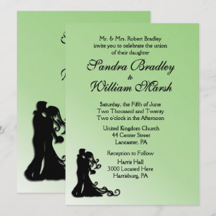 Invitación Bride y Groom Green