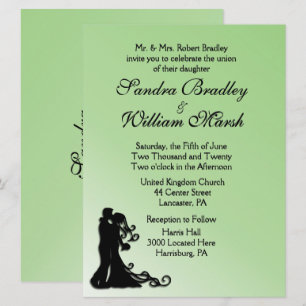 Invitación Bride y Groom Green