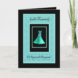 Invitación BRIDESMAID invitan a VERDE AZULADO trío TURQUISE d
