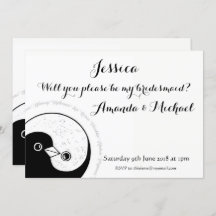 BRIDESMAID INVITE b/w palomas personalizable