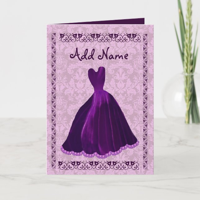 Invitación BRIDESMAID PURPLE Velvet Gown R701 (Anverso)
