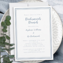 Invitación Bridesmaids Brunch Bridal Shower Moderno Dusty Blu