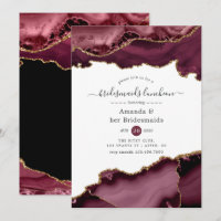Bridesmaids de Burgundy and Gold Agate
