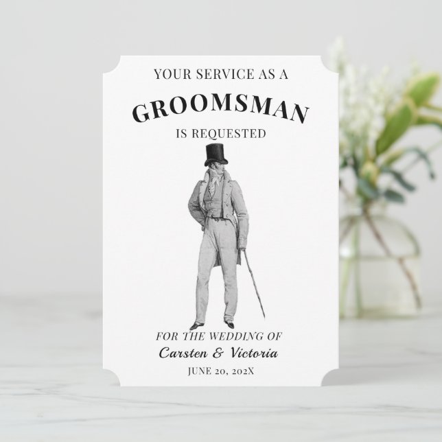 Invitación Bridesmaids de la época victoriana (Anverso de pie)