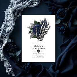 Invitación Bridesmaids floral gótica de la Marina Oscura Lunc
