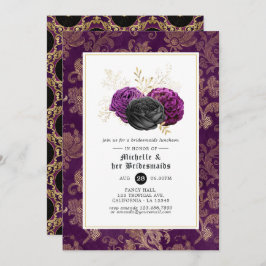 Invitación Bridesmaids florales góticas Luncheon
