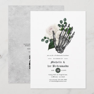Invitación Bridesmaids gótica floral blanca Luncheon