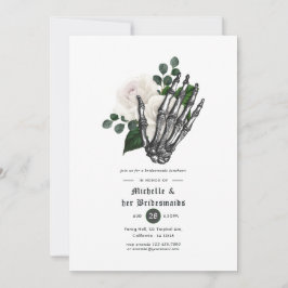 Invitación Bridesmaids gótica floral blanca Luncheon