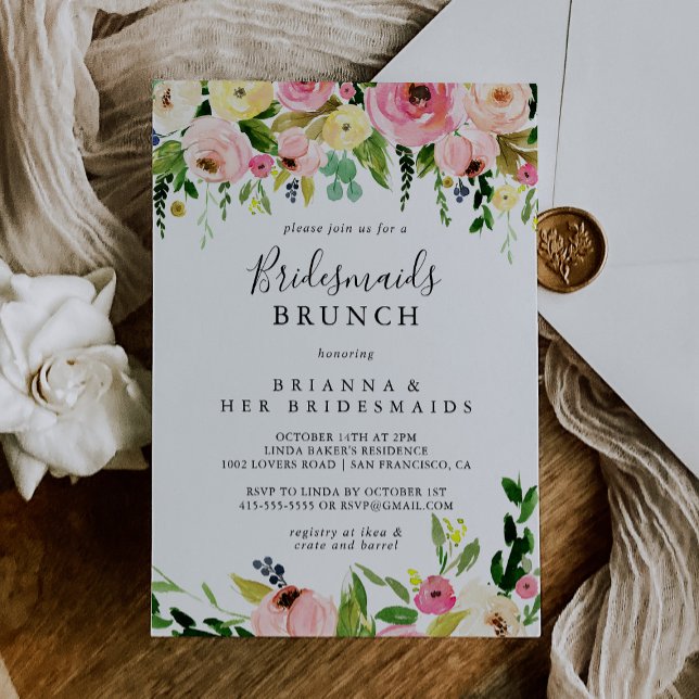 Invitación Bridesmaids Tropical Colorful Otoño Brunch Shower (Subido por el creador)
