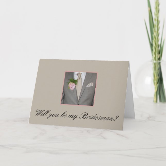 Invitación Bridesman solicita Gray Suit (Anverso)