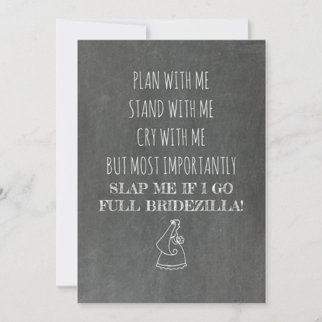 Invitación Bridezilla Funny Bridesmaid / empleada de honor (Anverso)
