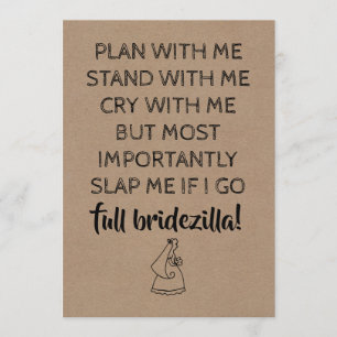 Invitación Bridezilla Funny Bridesmaid / empleada de honor