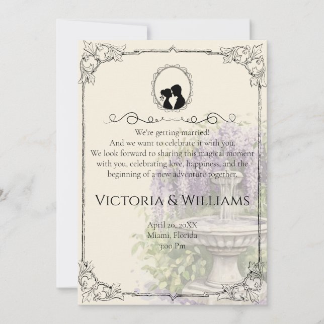 Invitación Bridgerton Inspired Regency Society Paper Wedding (Anverso)