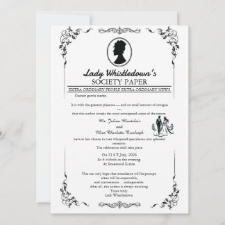 Invitación Bridgerton Wedding Invitation – Regency Style  