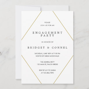Invitación Bridget Geometric Modern Engagement Party