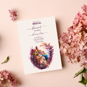 Invitación Brigada de destino italiana de acuarela caprichosa