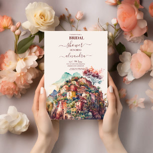 Invitación Brigada de destino italiana de acuarela caprichosa