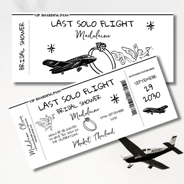 Invitación Brigada Ducha Pase De Embarque A Mano Último Vuelo (Subido por el creador)
